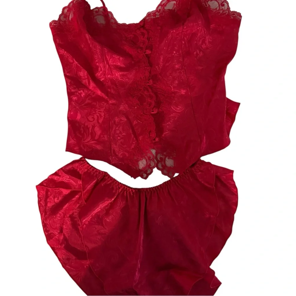 Vintage Gold Label Victoria’s Secret Cami 2 Piece Set with Lace, Sheer Sexy Love - Picture 4 of 15